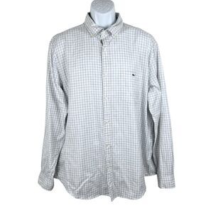 Vineyard Vines Classic Fit Tucker Shirt Men Extra Large Grey Plaid Long Sleeve